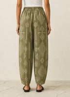 Balloon Linen Pants “Olive”