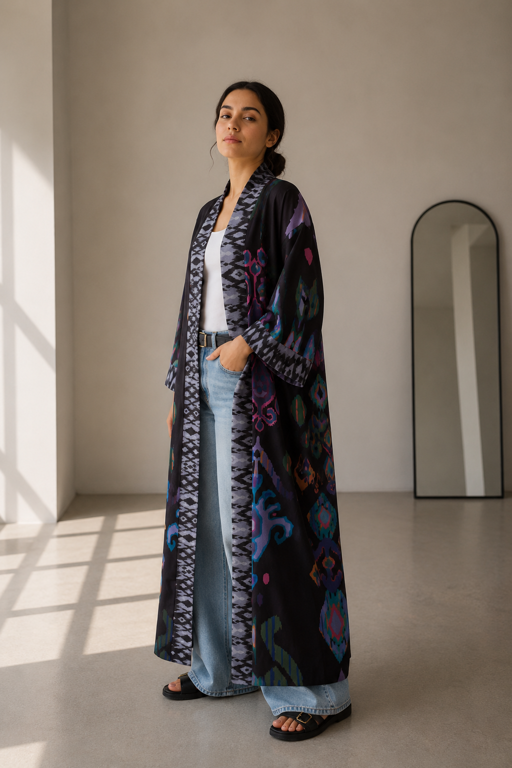 Damask Long Kimono