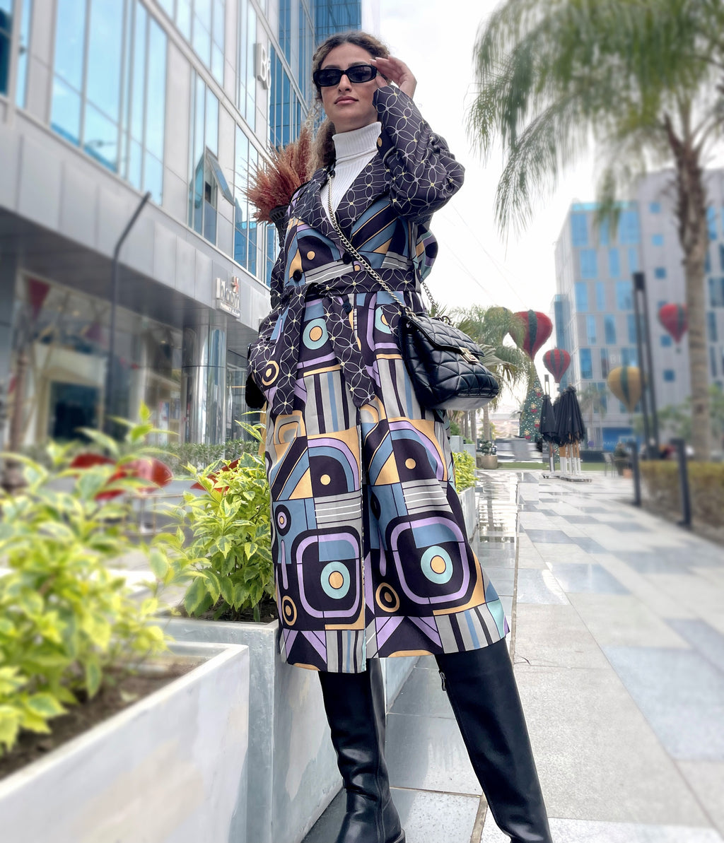 Retro Charcoal Trench Coat