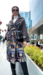 Retro Charcoal Trench Coat