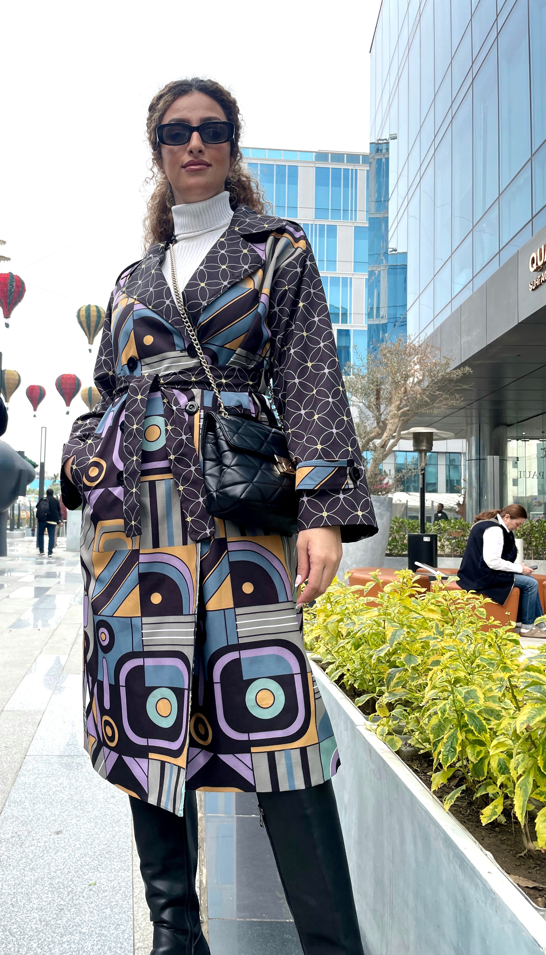 Retro Charcoal Trench Coat