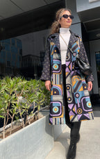 Retro Charcoal Trench Coat