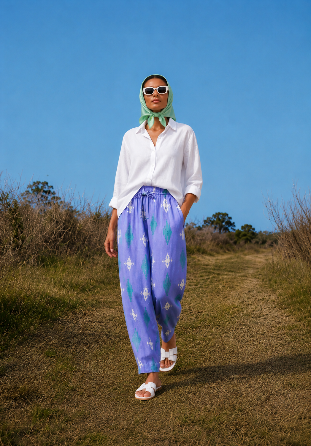 Balloon Linen Pants “lavender blue”