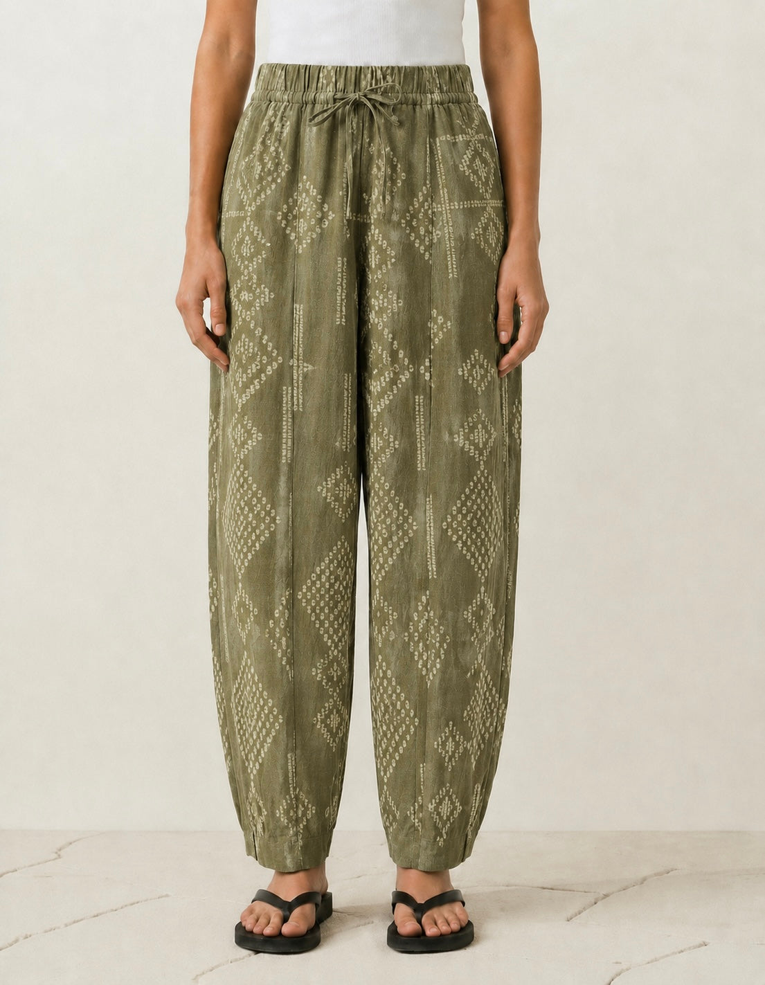 Balloon Linen Pants “Olive”