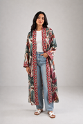 Tropical linen kimono
