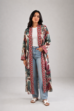 Tropical linen kimono