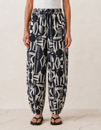Balloon Linen Pants “Black & White ”