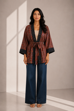 Vintage linen short kimono