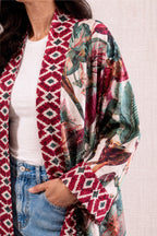 Tropical linen kimono