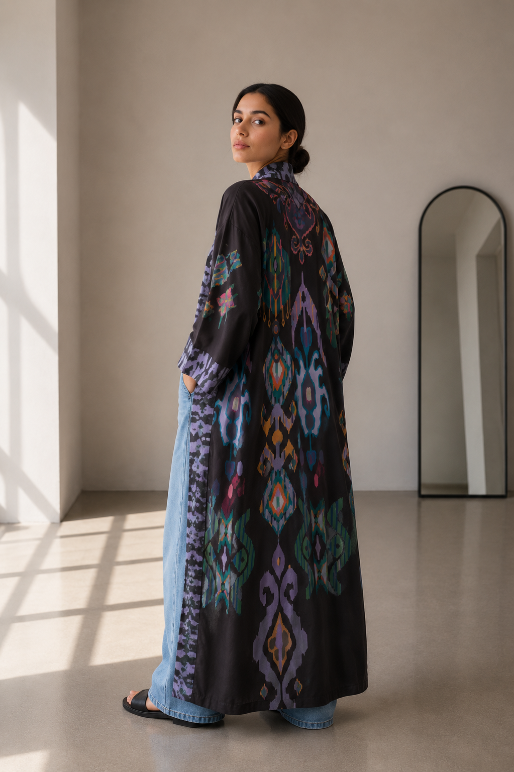 Damask Long Kimono