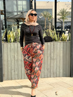 Balloon Linen Pants “Geometric ”