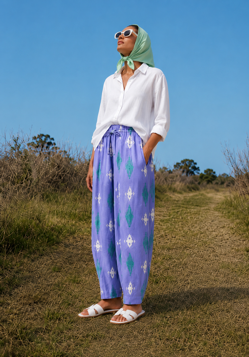 Balloon Linen Pants “lavender blue”