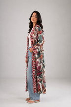 Tropical linen kimono