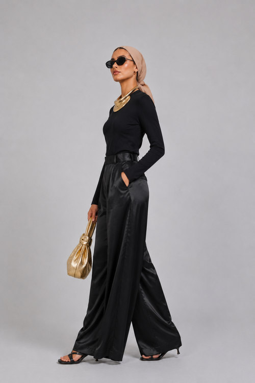 Aura Satin Pants " Black"