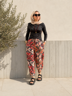 Balloon Linen Pants “Geometric ”