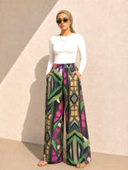 Geometric Satin Pants