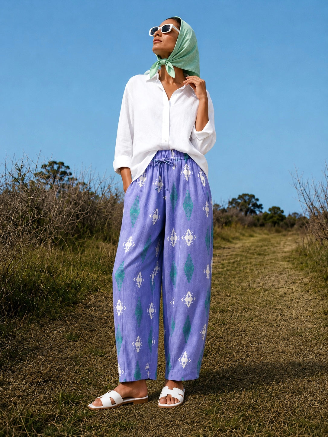 Balloon Linen Pants “lavender blue”