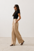 Aura Satin Pants " Beige"