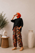 Balloon Linen Pants “Geometric ”