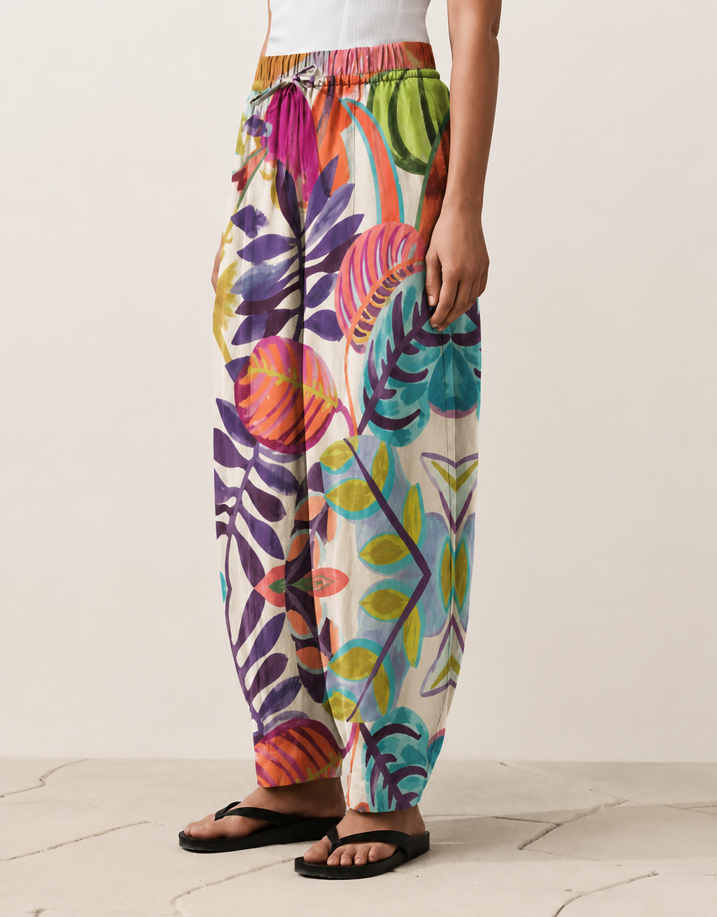 Balloon Linen Pants “Floral”