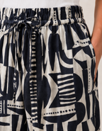Balloon Linen Pants “Black & White ”