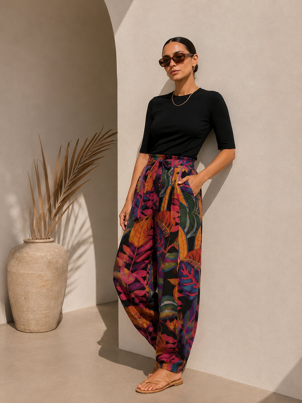 Dark Forest Balloon linen pants