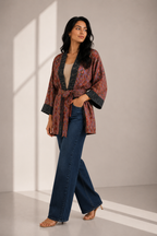 Vintage linen short kimono