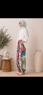 Balloon Linen Pants “Floral”