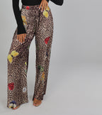 Leopard Satin Pants