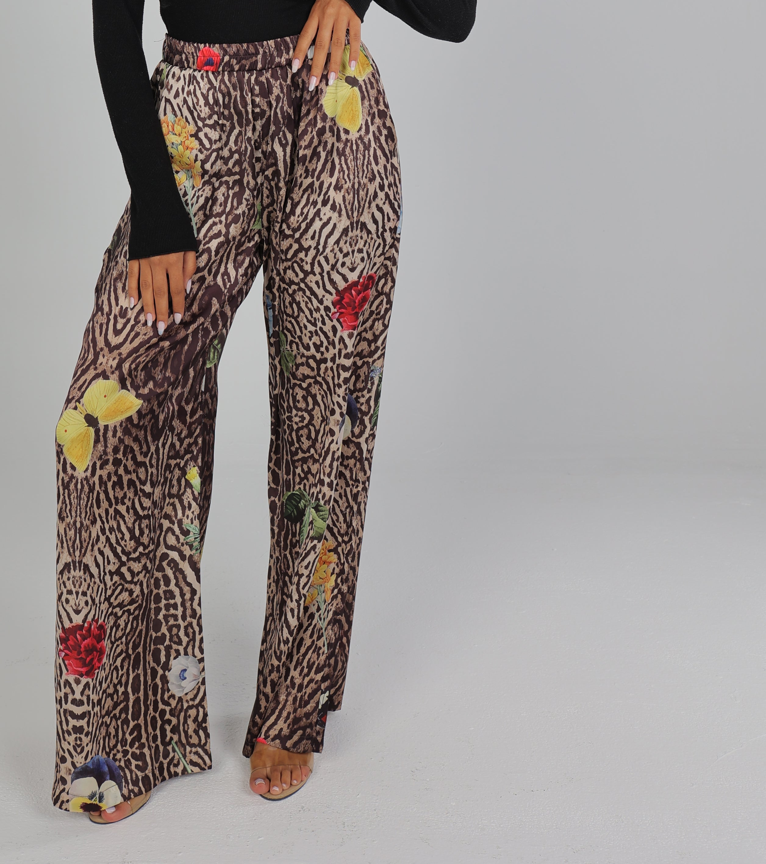 Leopard Satin Pants