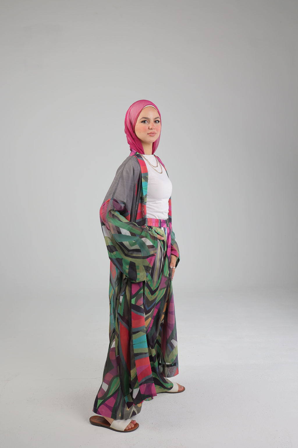 Geometric Satin Pants