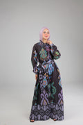Damask Black Linen dress