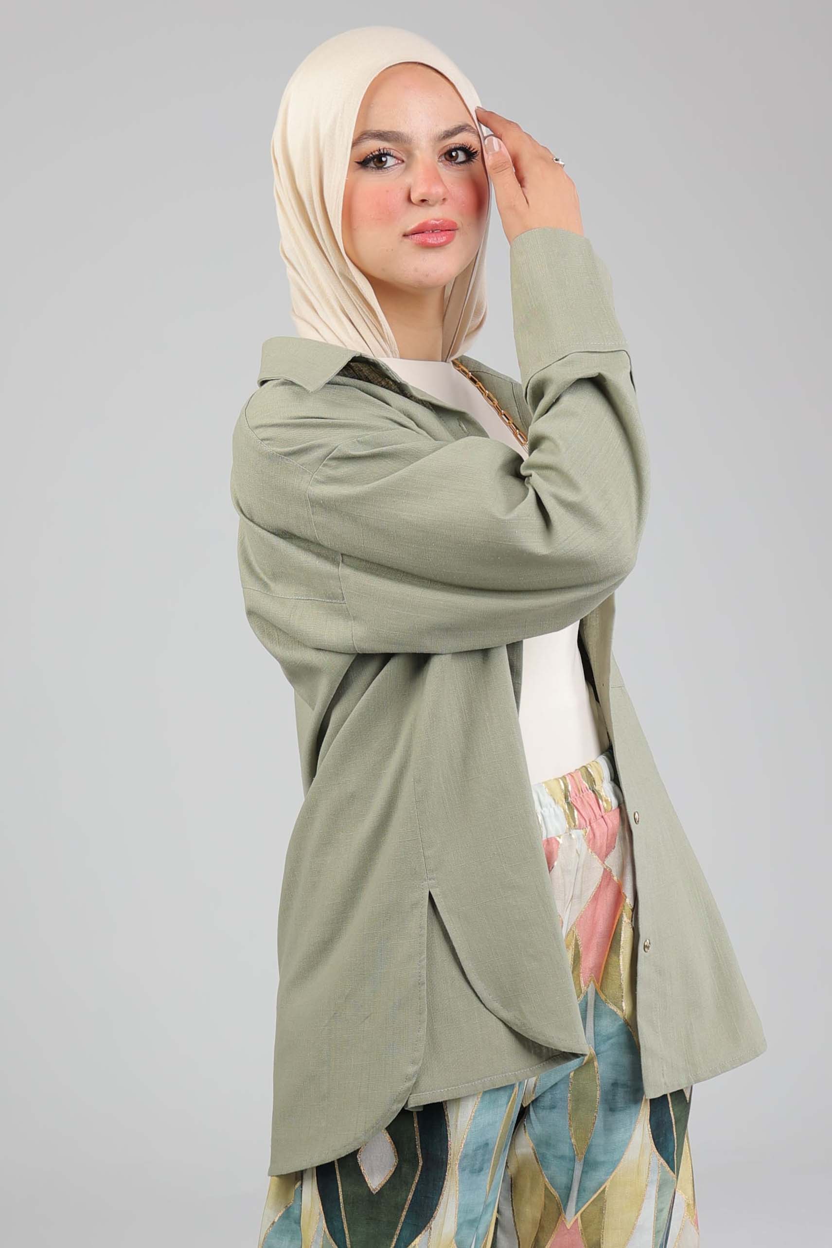 Olive Linen Shirt