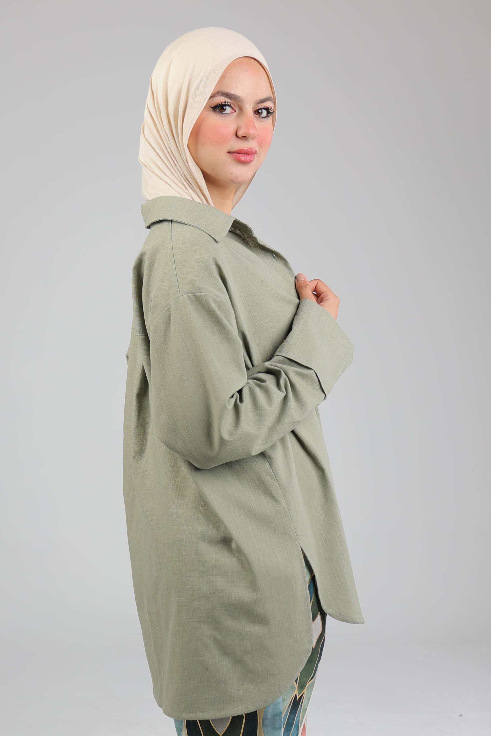 Olive Linen Shirt