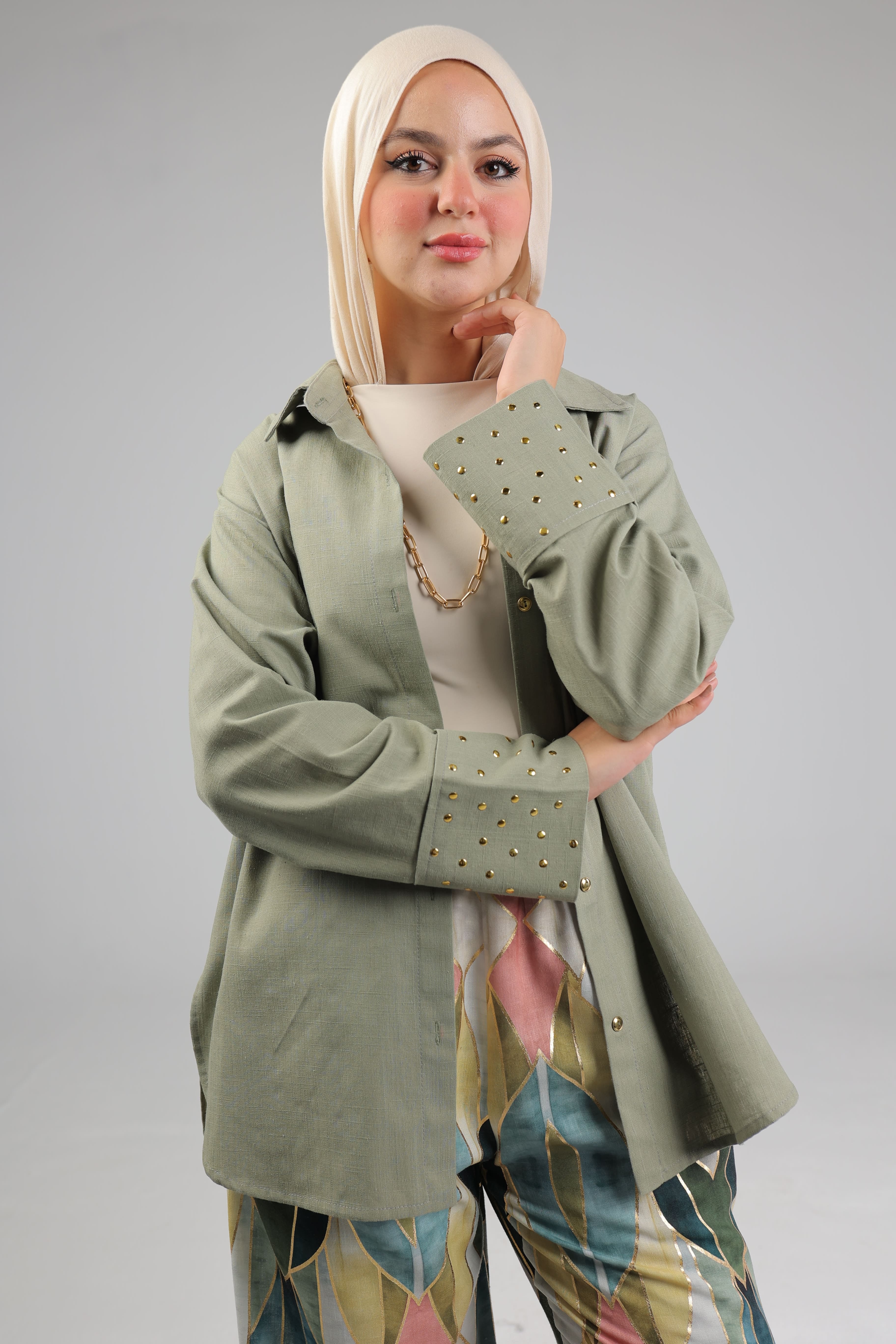 Olive Linen Shirt