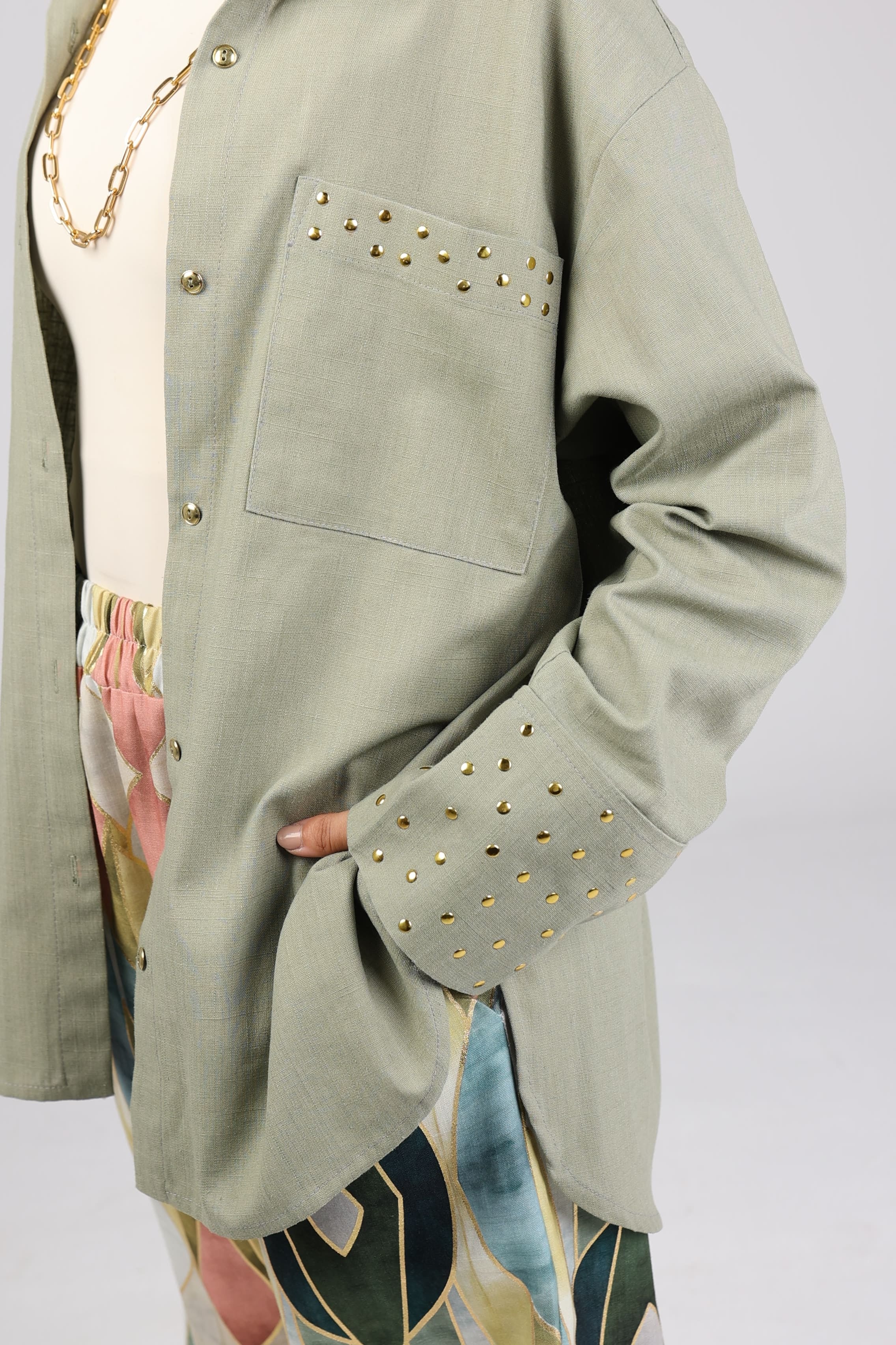Olive Linen Shirt