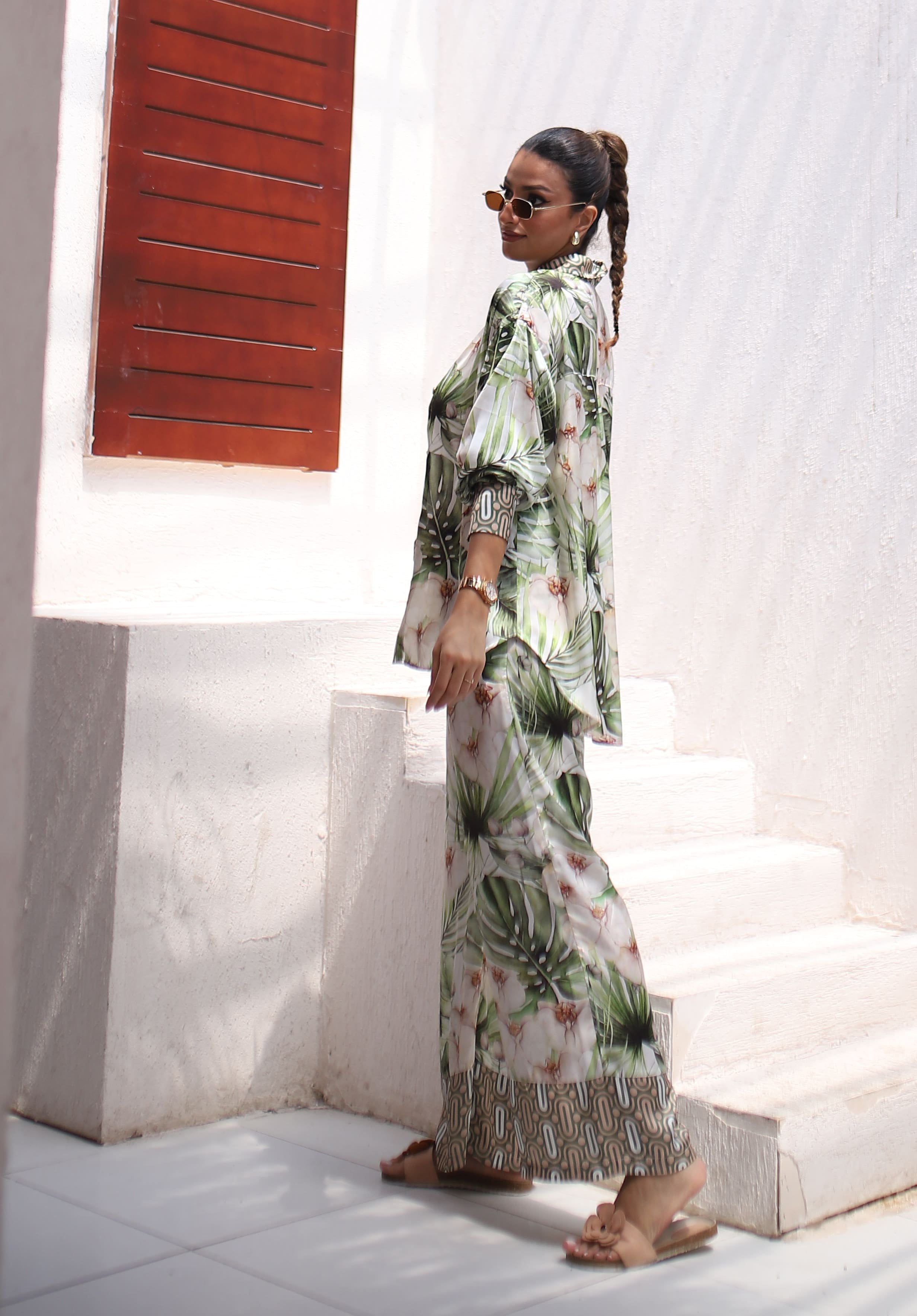 Palm Satin Shirt