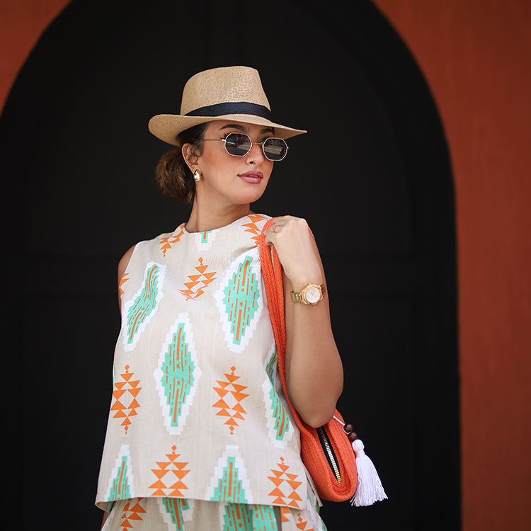 Azetec Orange Top