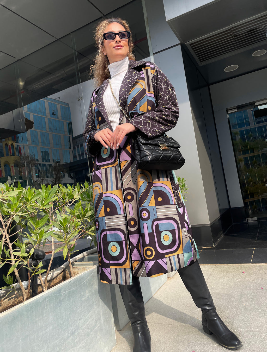 Retro Charcoal Trench Coat