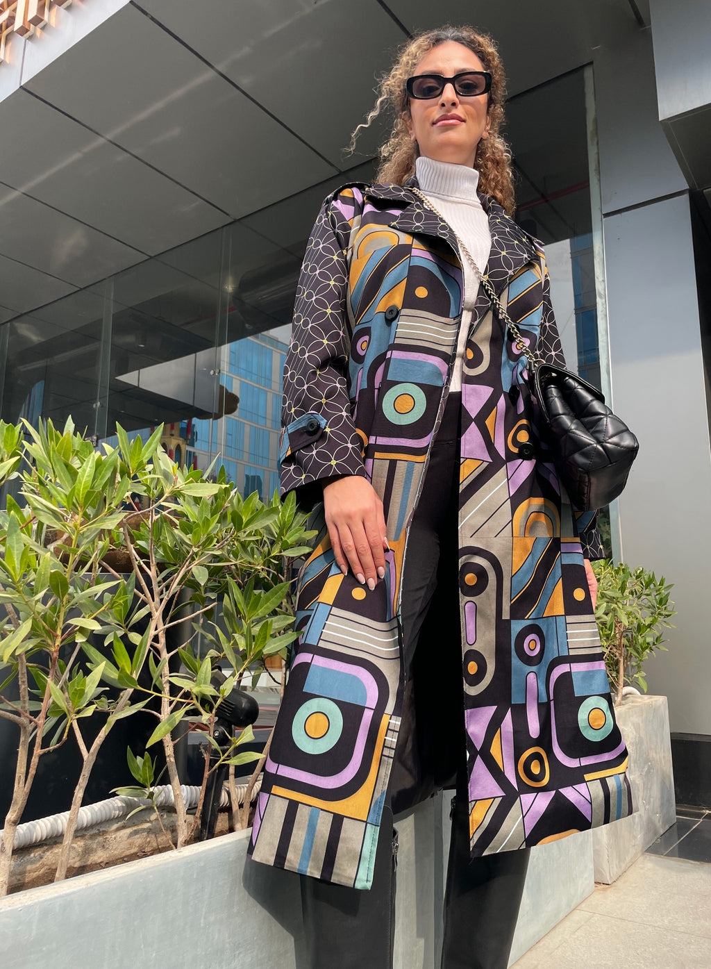 Retro Charcoal Trench Coat