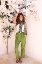 Olive Linen Pants