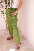 Olive Linen Pants