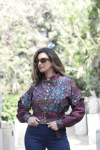 " BURGUNDY " Cropped Jacket