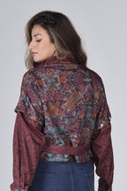 " BURGUNDY " Cropped Jacket