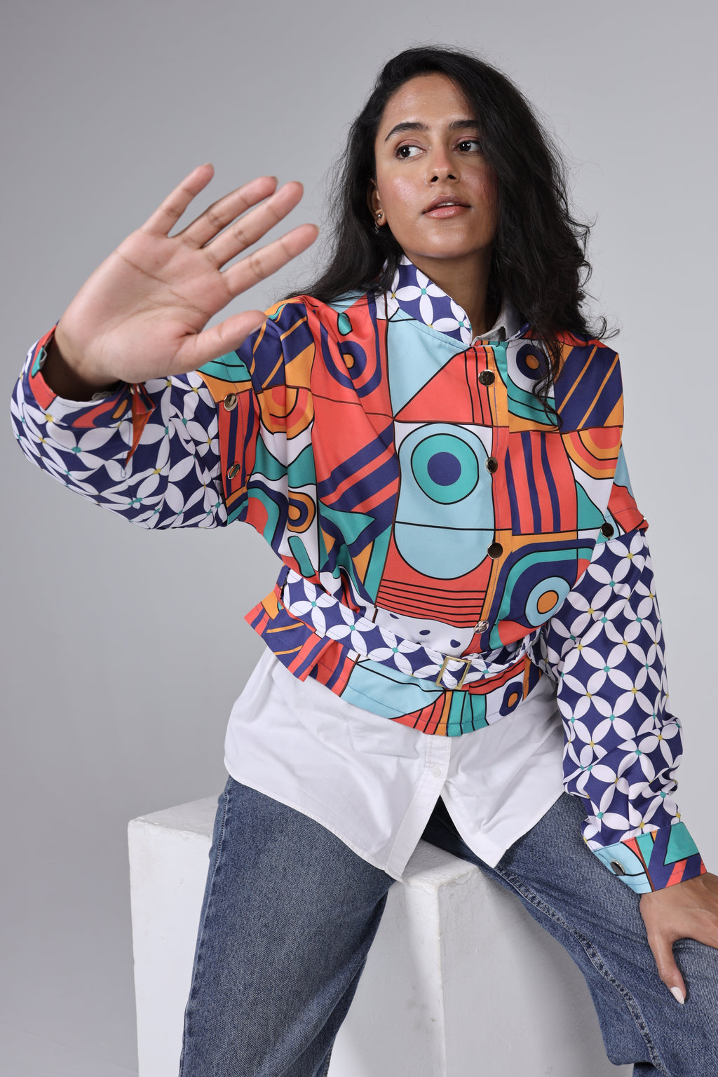 "PLAYFULL" cropped jacket